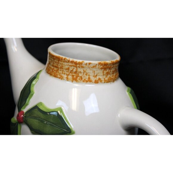 Southern Living Home Very Merry Teapot #40022 Ceramic Christmas Holiday Whimsy - Picture 7 of 11